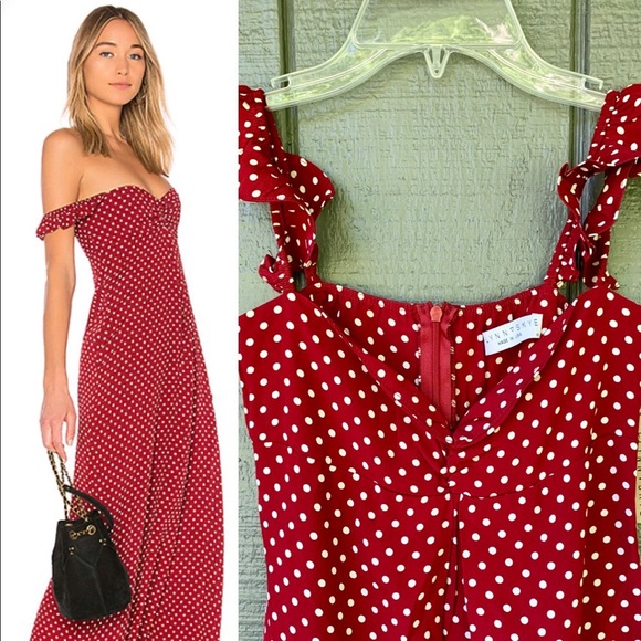 Flynn Skye Dresses & Skirts - NWT Flynn Skye Carla Maxi in Polka Passion XS Red